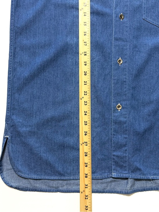 issey miyake plantation denim band collar buttonup shirt unisex medium - Picture 9 of 10